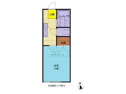 プランティング(1K/2階)の間取り写真