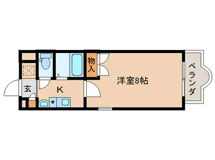 万葉ハイツI(1K/1階)の間取り写真