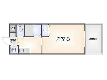 エクシード山城(1K/1階)の間取り写真