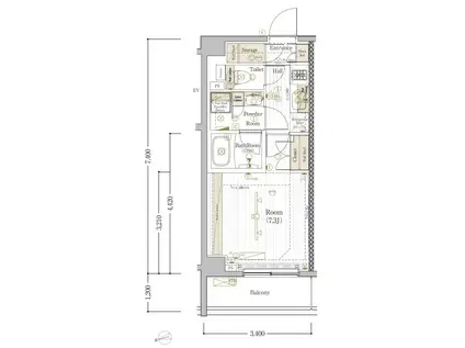 ブライズ西大井DUE(1K/4階)の間取り写真