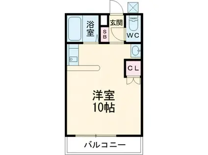 リバティー(ワンルーム/2階)の間取り写真