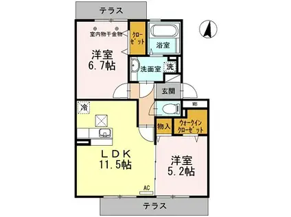 RSAII(2LDK/1階)の間取り写真