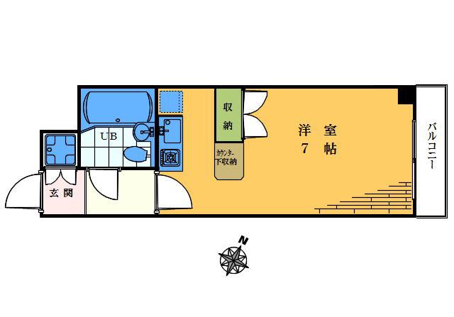 クロス高田馬場(ワンルーム/2階)の間取り写真