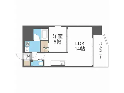 プレジオ九条(1LDK/14階)の間取り写真