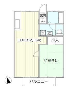 アネックス峯尾(2DK/2階)の間取り写真