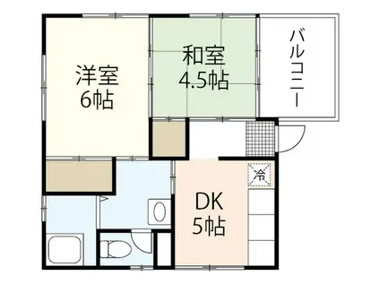 古本三ビル(2DK/4階)の間取り写真