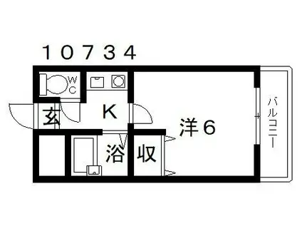 杉村ハイツIII(1K/4階)の間取り写真