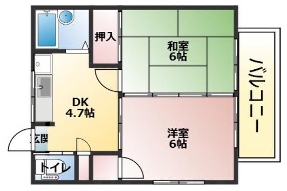 遠藤アパート(2K/1階)の間取り写真