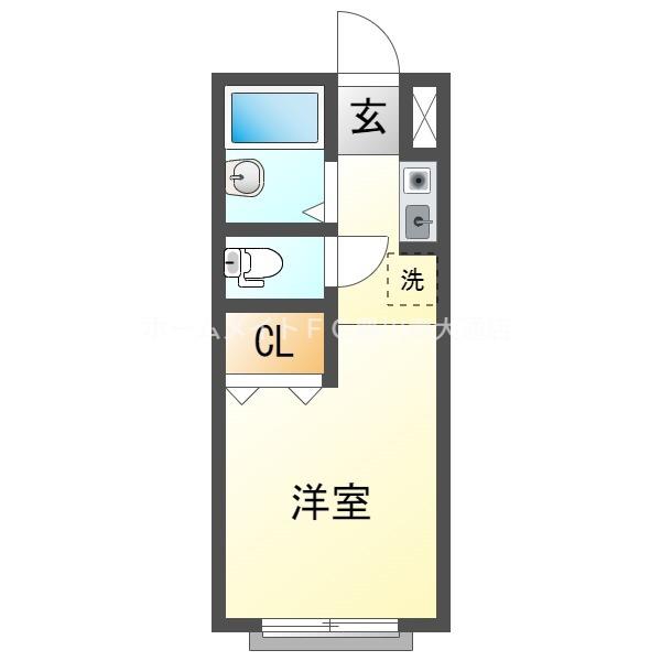 ヴィレッティーナ蒲郡(ワンルーム/4階)の間取り写真