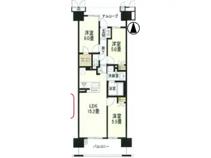 リバーガーデン福島木漏れ日の丘(3LDK/17階)の間取り写真