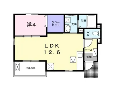 ミューカルム(1LDK/1階)の間取り写真