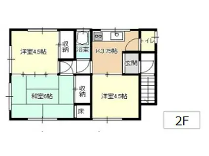 相生市垣内町アパート3(3K/2階)の間取り写真