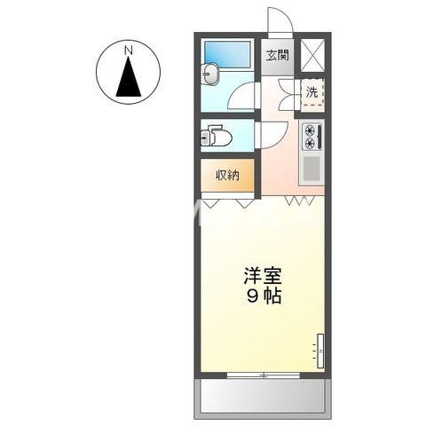 STUDIOENCHATE公園前(1K/2階)の間取り写真