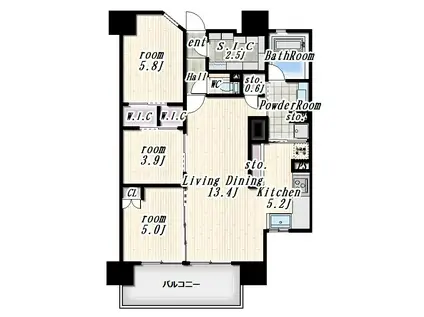 ザ・パークハウスひばりが丘(3LDK/7階)の間取り写真