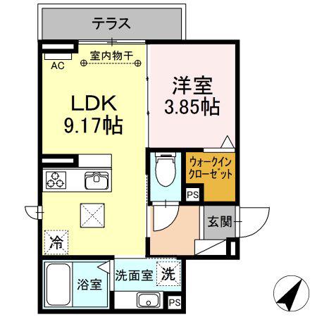 アマルフィ(1LDK/1階)の間取り写真