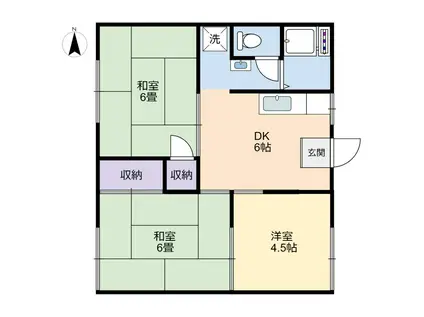 ハイライズ杉山(3DK/1階)の間取り写真