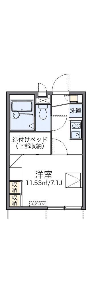 レオパレスアプリコット(1K/1階)の間取り写真