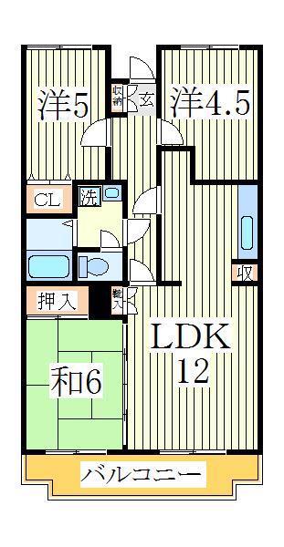 ガーデンフォレスト柏の葉キャンパス(3LDK/1階)の間取り写真