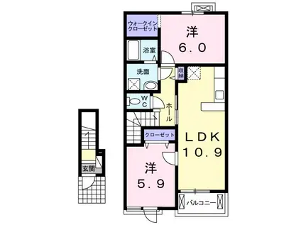 サン・ファミール(2LDK/2階)の間取り写真