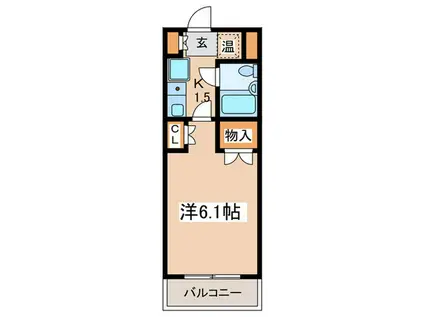 メゾンキオイ(1K/1階)の間取り写真