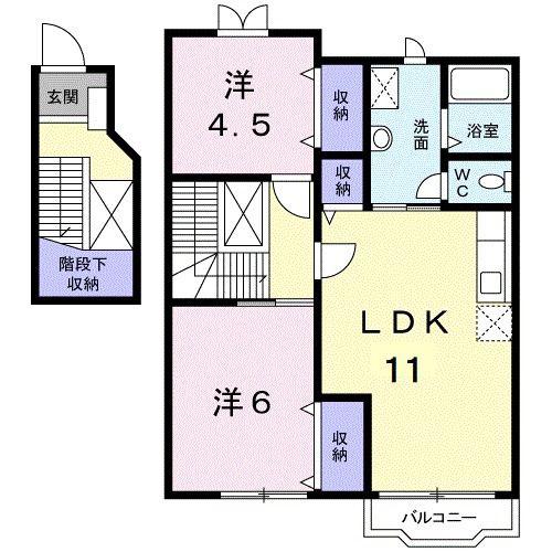セラ・エトワール(2LDK/2階)の間取り写真