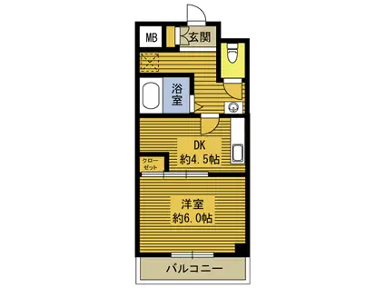 ACURA錦町I(1DK/3階)の間取り写真