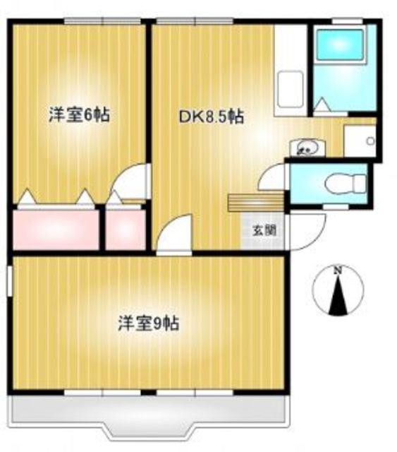 シティハイツ(2DK/2階)の間取り写真