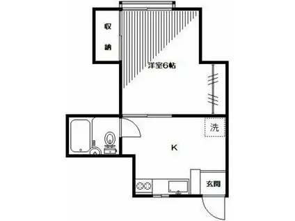 和一コーポ(1K/2階)の間取り写真