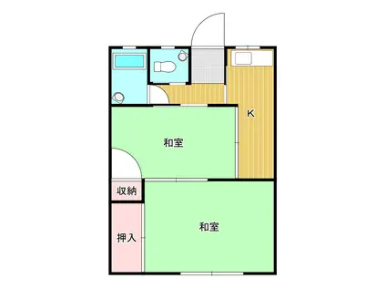 小橋アパート(2K/2階)の間取り写真