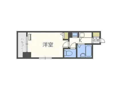 モアフィールド箱崎II(1K/6階)の間取り写真