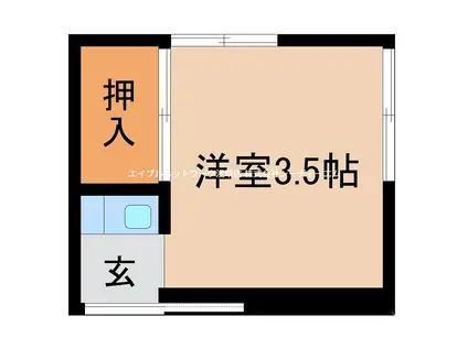 タウンハウス(ワンルーム/1階)の間取り写真