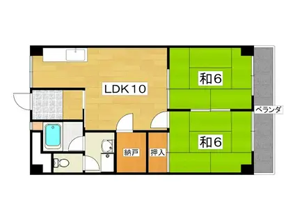 家具町ハイツ(2LDK/4階)の間取り写真