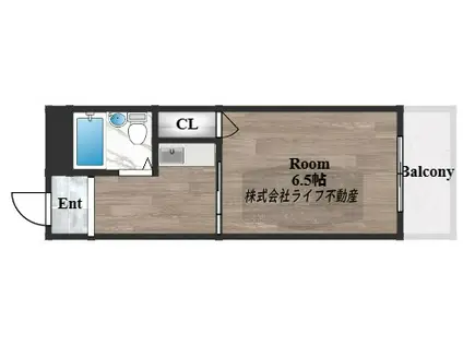 大宝菱屋西ロイヤルハイツ(1K/2階)の間取り写真