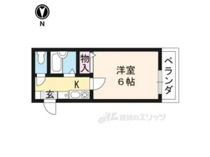 ノースヒルト(1K/1階)の間取り写真