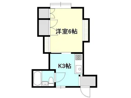 シュロス青山(1K/2階)の間取り写真