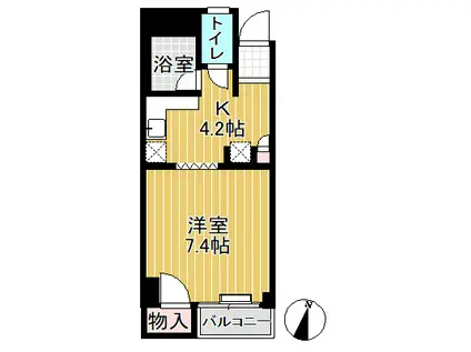 アプリコット A(1K/3階)の間取り写真