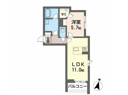 リベラピエナ(1LDK/2階)の間取り写真