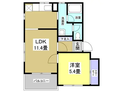 カサボニータ(1LDK/1階)の間取り写真