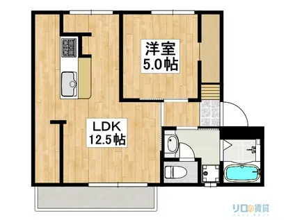 フレグランス宝塚(1LDK/1階)の間取り写真