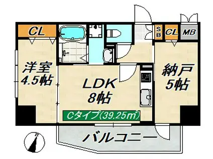 SDグランツ新神戸ステーションフロント(1SLDK/6階)の間取り写真