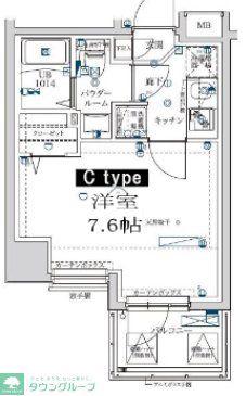 スクエアシティ川口並木(1K/3階)の間取り写真