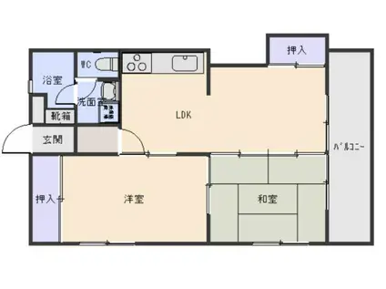 光コーポ(2LDK/3階)の間取り写真