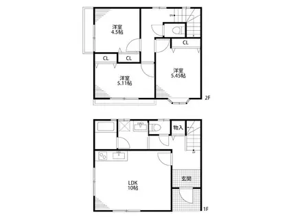 グランセ掘割(3LDK/1階)の間取り写真