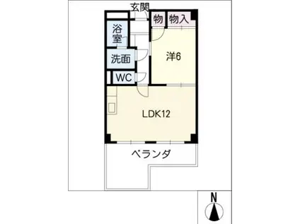 グリンデル1(1LDK/1階)の間取り写真