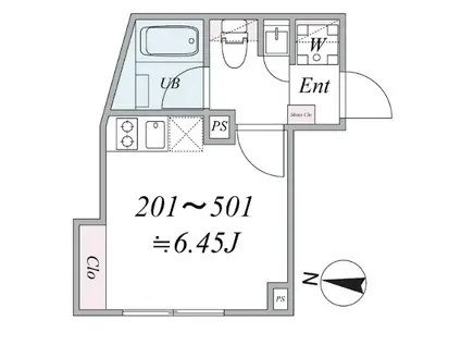 EN 品川(ワンルーム/2階)の間取り写真