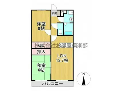 エクセレント合川I(2LDK/3階)の間取り写真