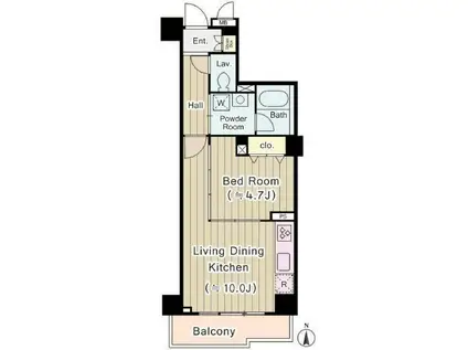 シティレジデンス東陽町(1LDK/4階)の間取り写真