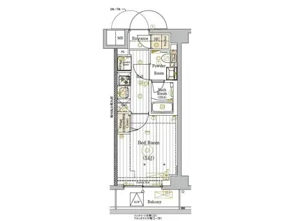 MAXIV川口青木(1K/4階)の間取り写真