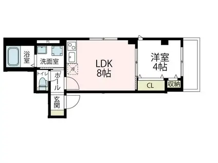 アイボリーアレイ(1LDK/1階)の間取り写真