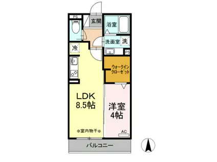 カーサ・マロニエ(1LDK/2階)の間取り写真